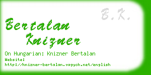 bertalan knizner business card
